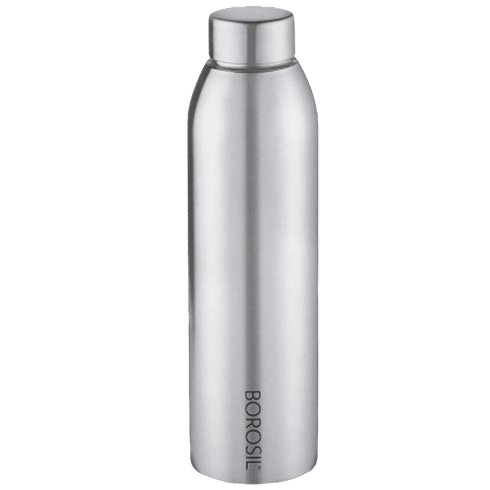 BOROSIL Easy Sip Water Bottle for Fridge (Leak Proof, BSW750SS11, Steel)
