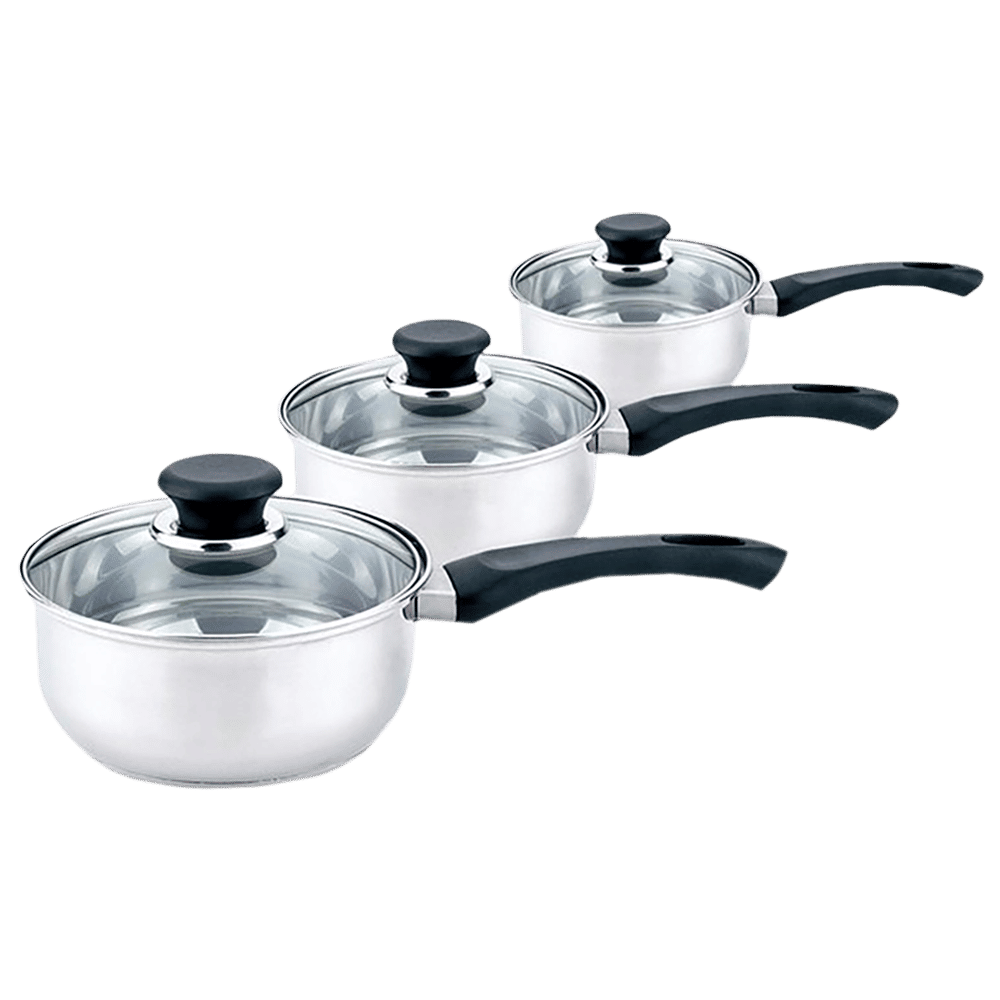 sabichi Saucepan Set (3-Piece, 95541, Silver)