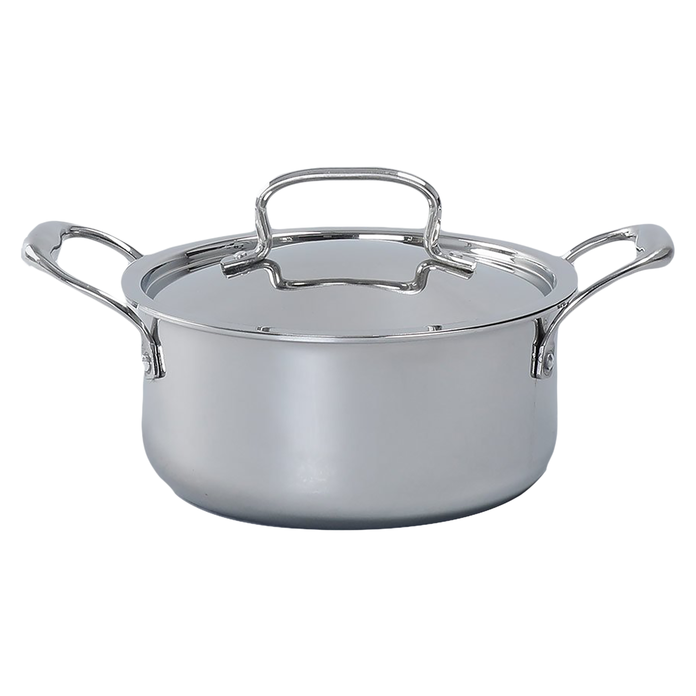 WONDERCHEF Nigella 4.8L Non Stick Aluminium & Stainless steel Casserole with Stainless Steel Lid (Induction Compatible, Even Heat Distribution, Silver)