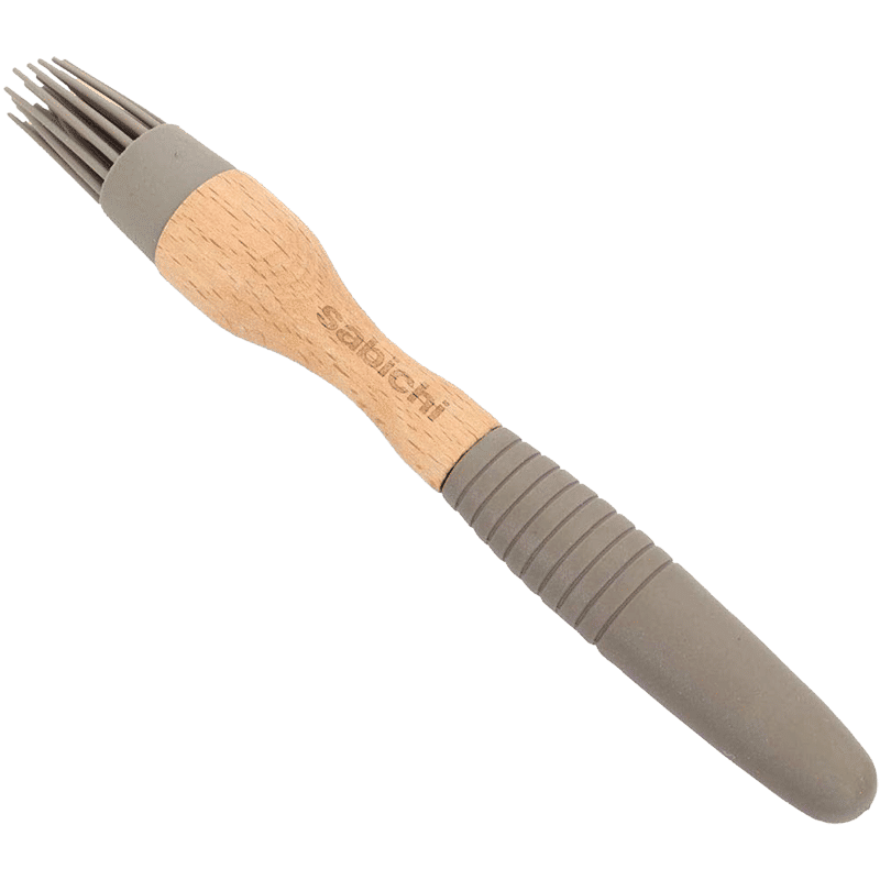 Sabichi Silicone Bamboo Round Brush for Non Stick Cookware (148520, Grey)