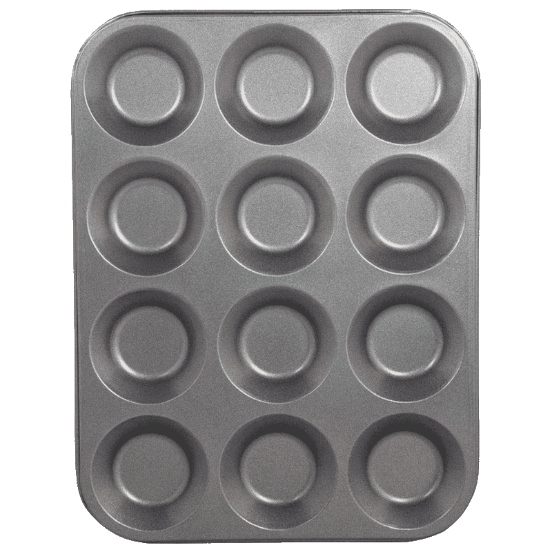 Sabichi 12 Cup Cake/Bun Muffin Tray for Ovens (106636, Black)