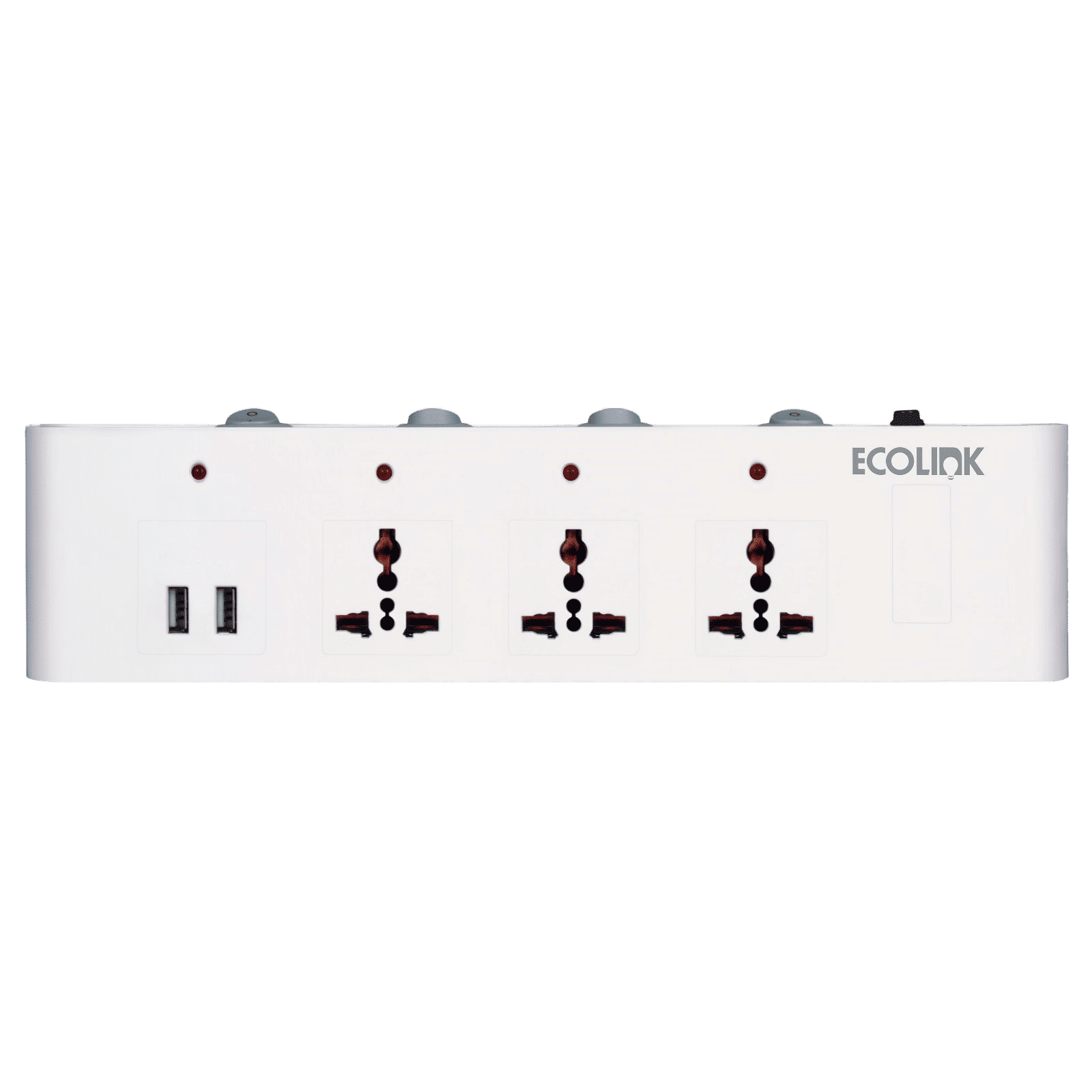 PHILIPS EcoLink Guardian Impetus 6 Amps 3 Sockets Extention Board with Individual Switch (2 Meters, VoltSafe Technology, 913715174201, White and Purple)