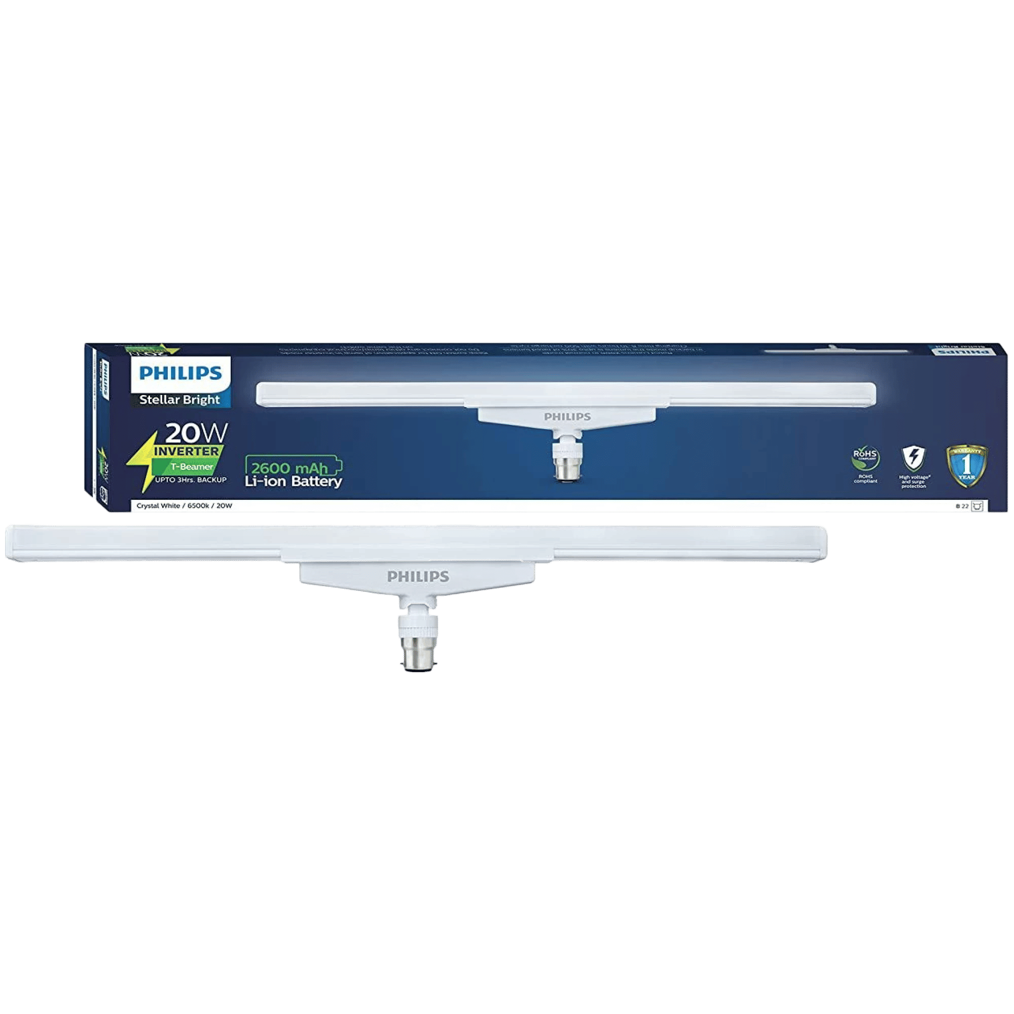 PHILIPS Stellar Bright 20 Watts Battery Powered LED Bulb (2000 Lumens, 929002474514, Cool Day White)