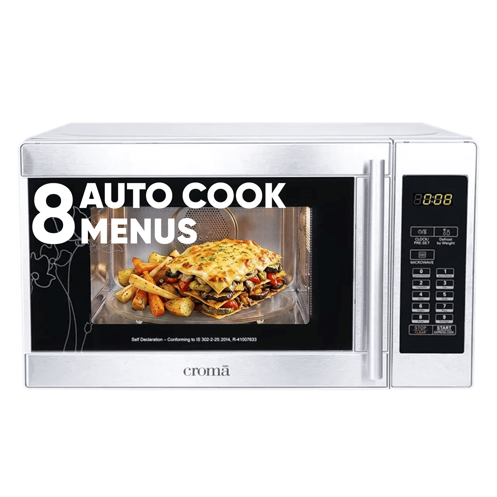 Croma 20L Solo Microwave Oven with Temperature Sensor (CRM2025, Grey)