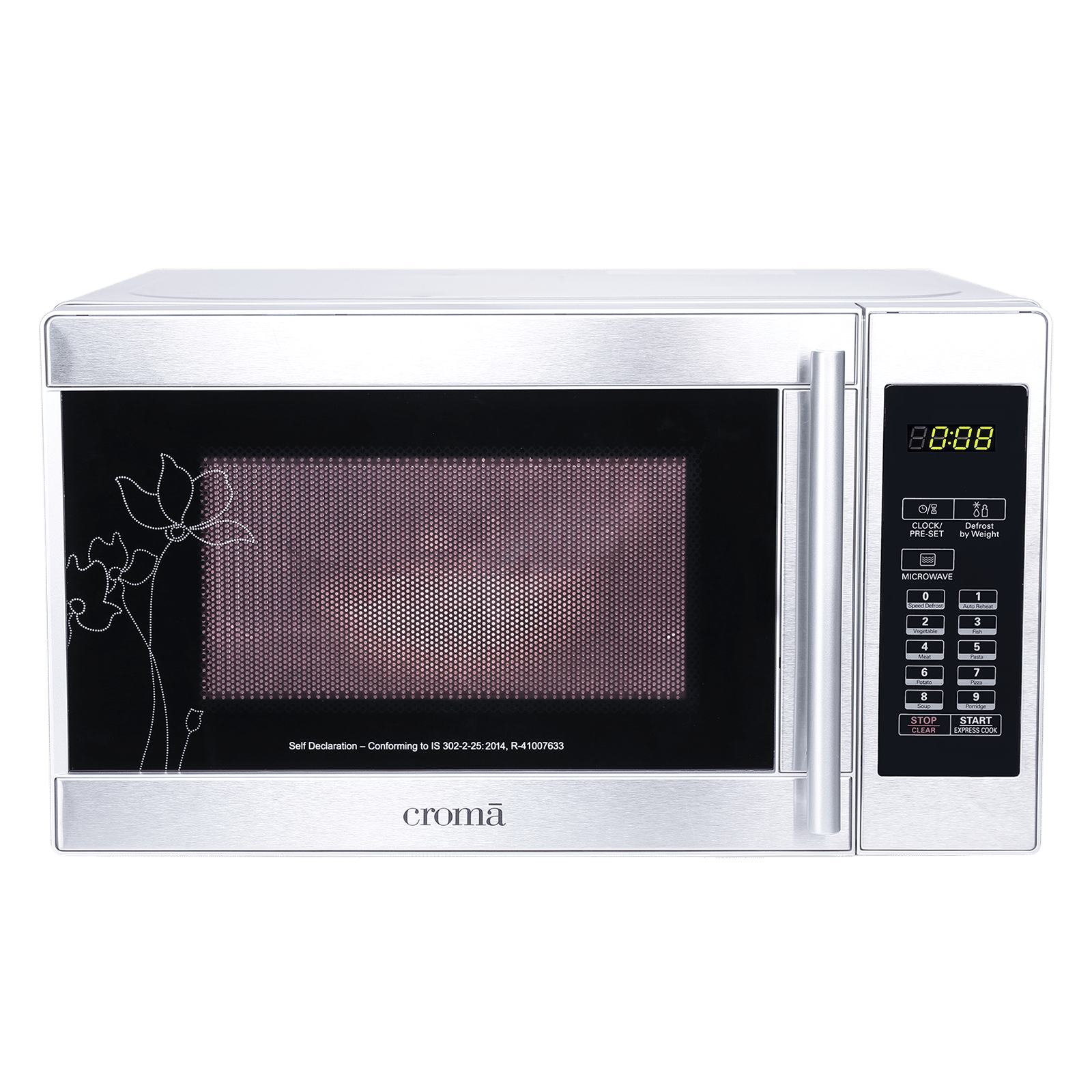 Croma 20L Solo Microwave Oven with Temperature Sensor (Grey)