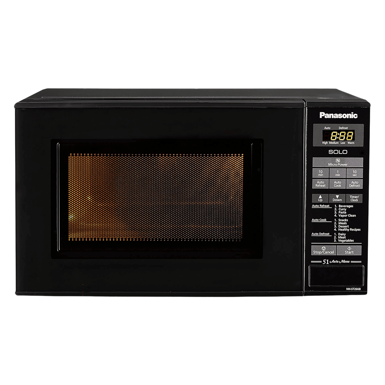 Panasonic 20L Solo Microwave Oven with 51 Autocook Menus (Black)
