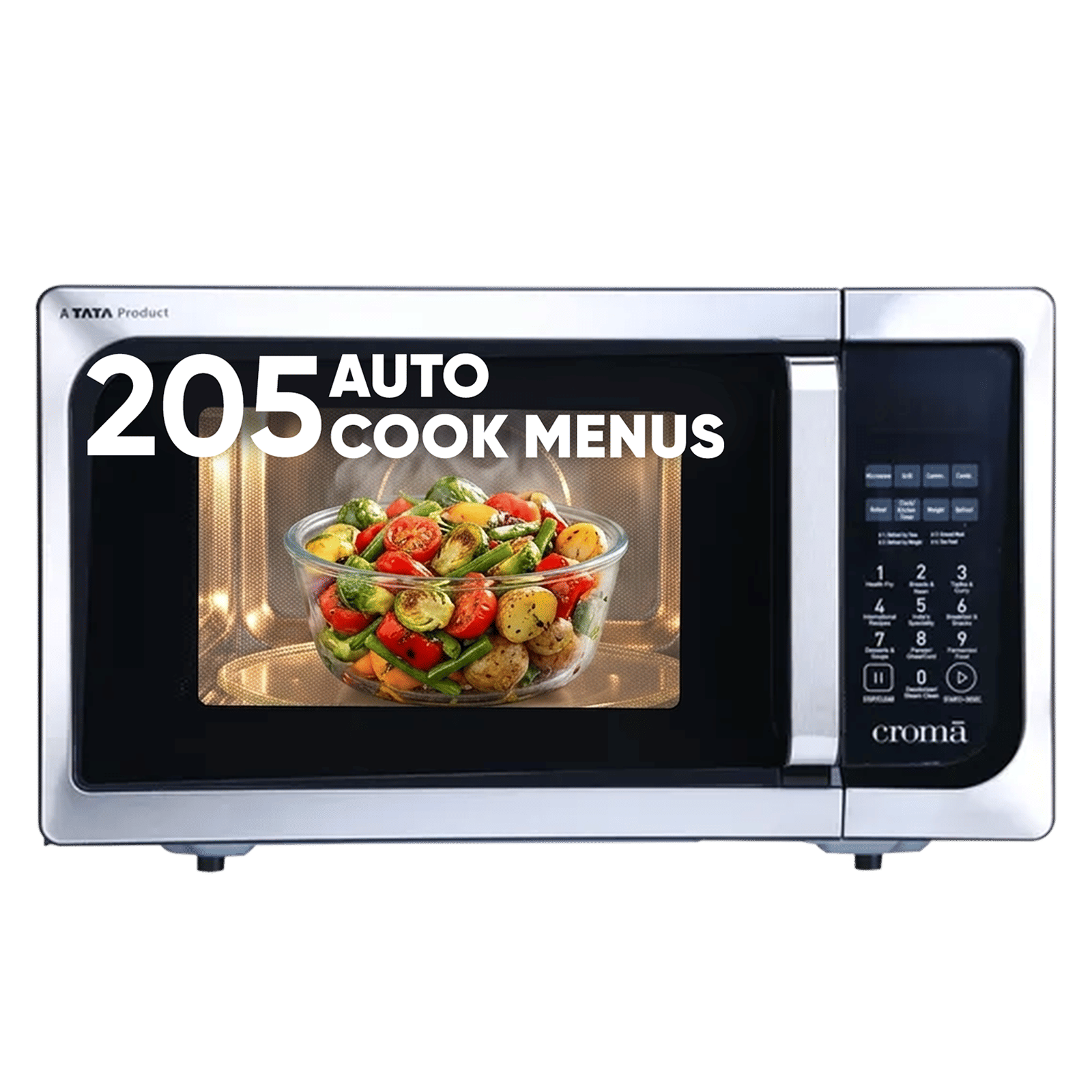 Croma 23L Convection Microwave Oven with 205 Auto Cook Menus (CRAM0151, Black)
