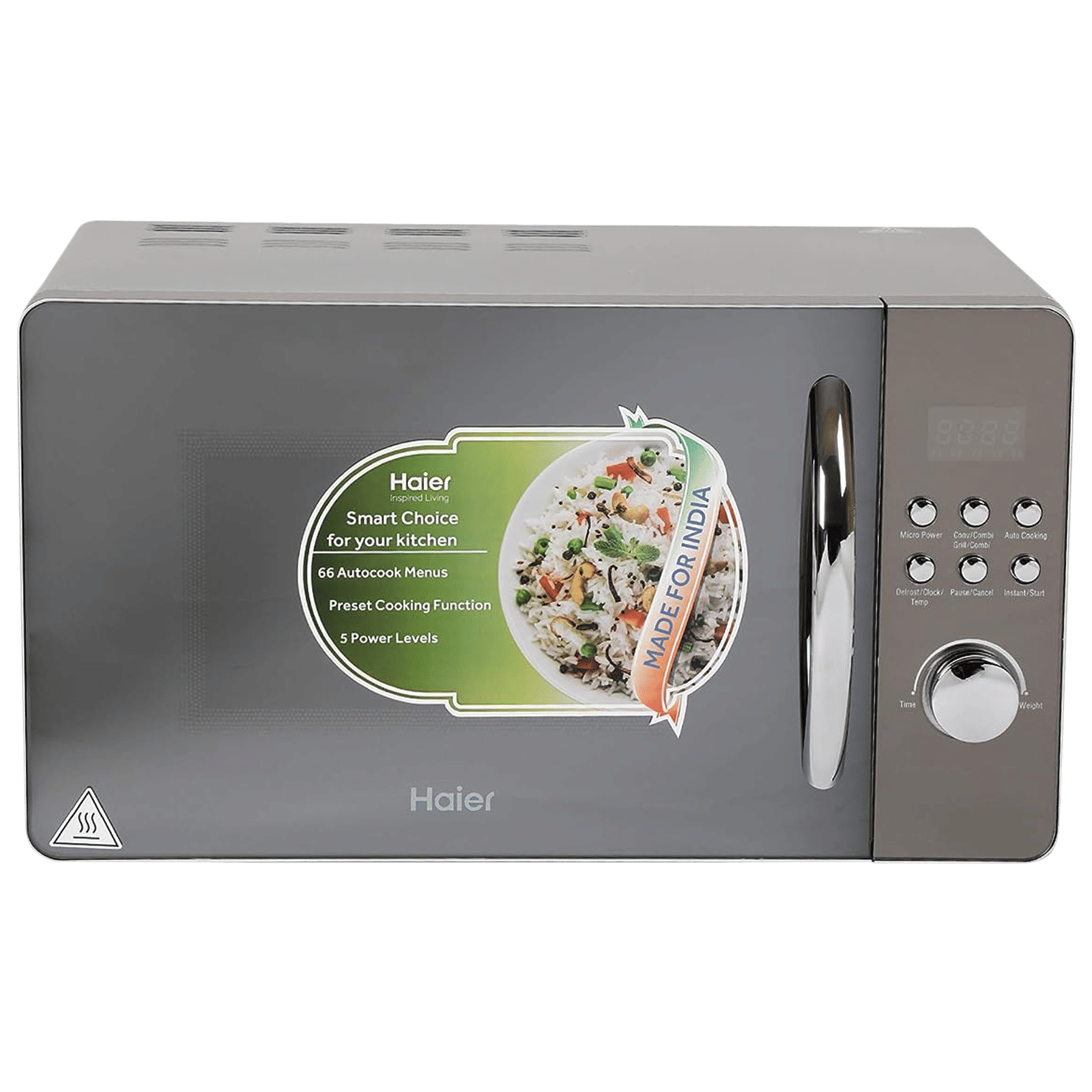 Haier 20L Convection Microwave Oven with 66 Autocook Menu (Silver)