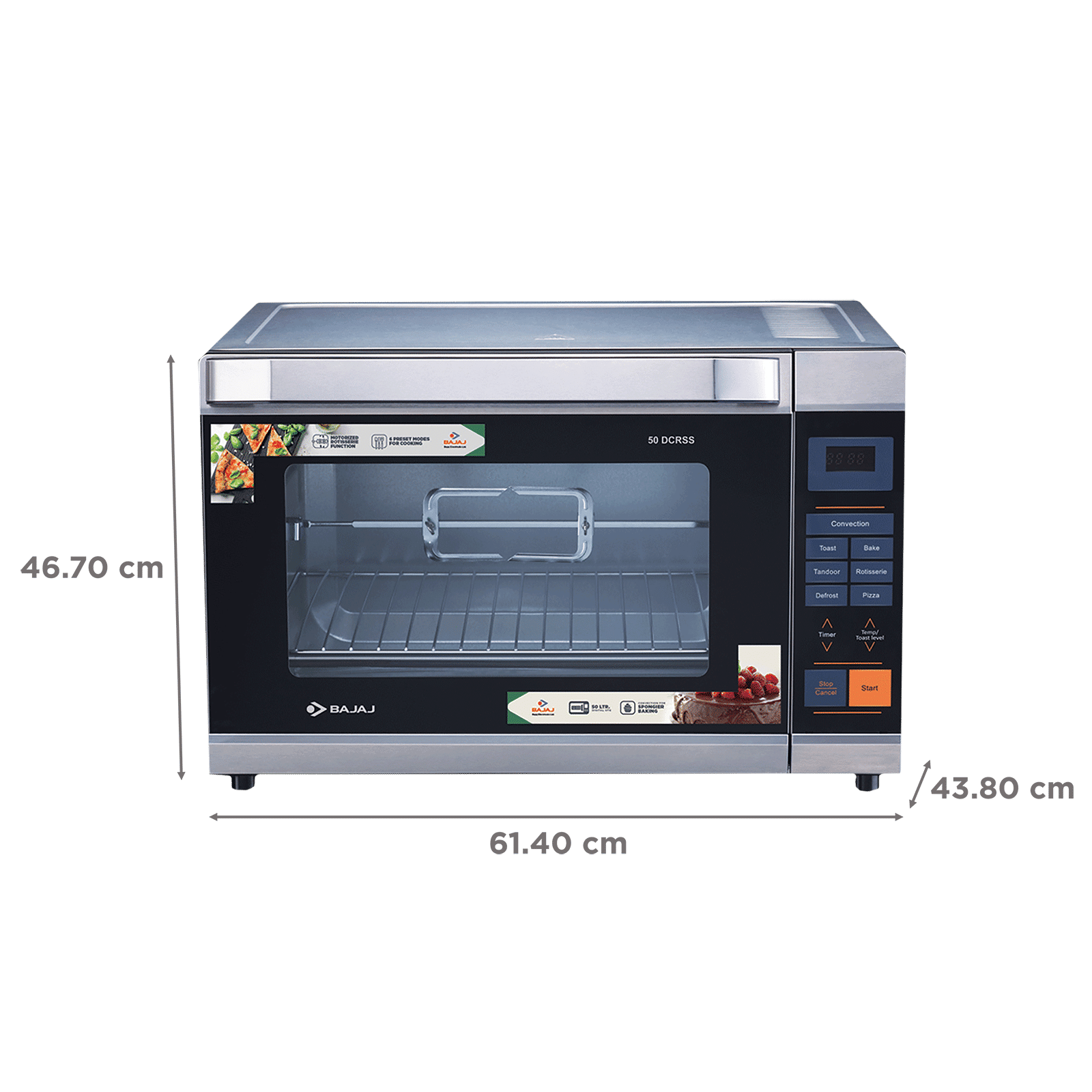 Buy BAJAJ 50 DCRSS 50L Oven Toaster Grill with Motorized