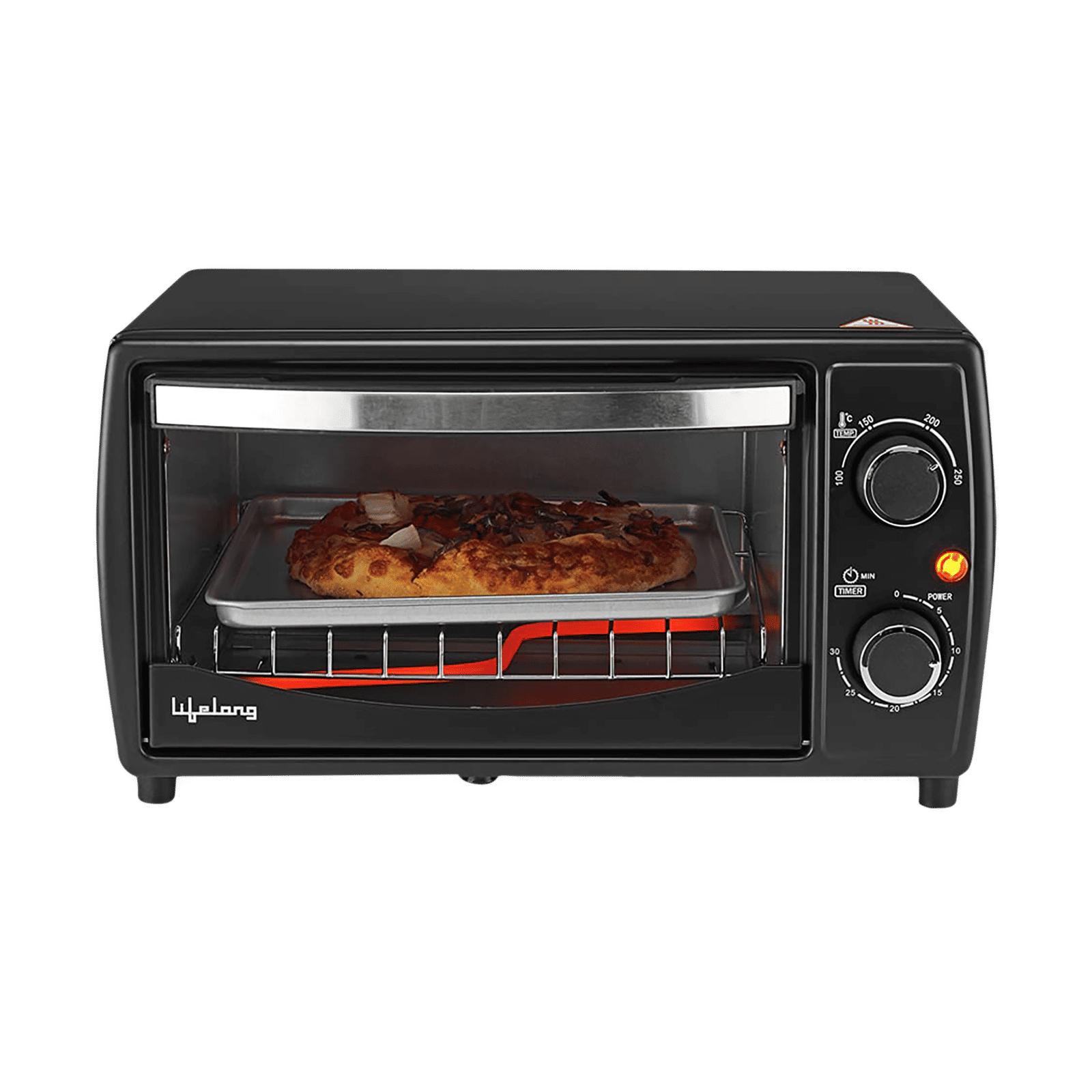 Lifelong LLOT10 10L Oven Toaster Grill with Auto Shut Off Timer (Black)