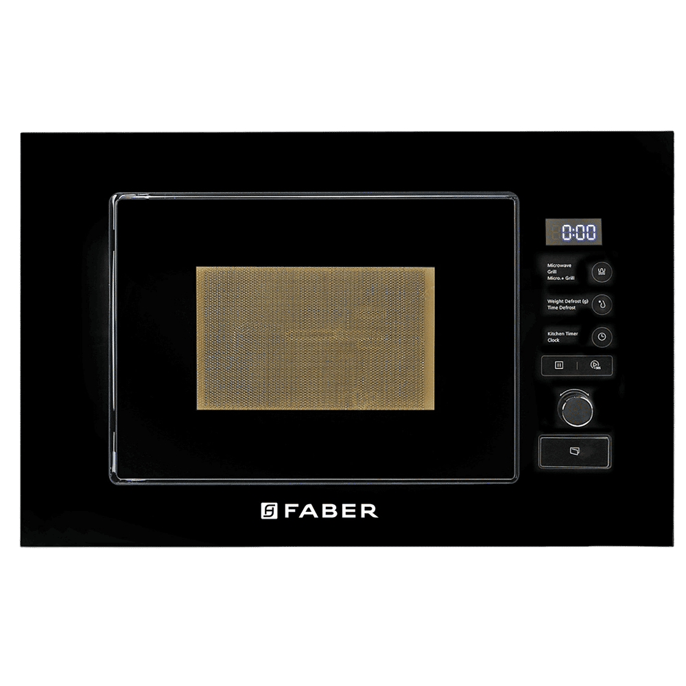 FABER FBIMWO SG BK 20L 60cm Built-in Microwave with 10 Autocook Menus (131.0520.808, Black)