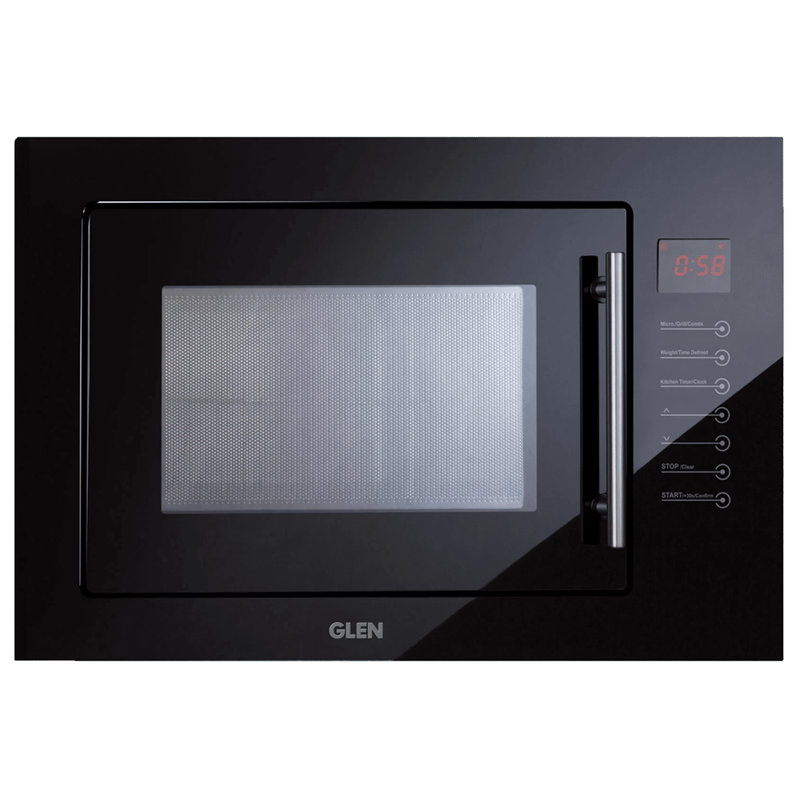 GLEN 25L Built-in Microwave with 8 Autocook Menus (MO-675, Black)
