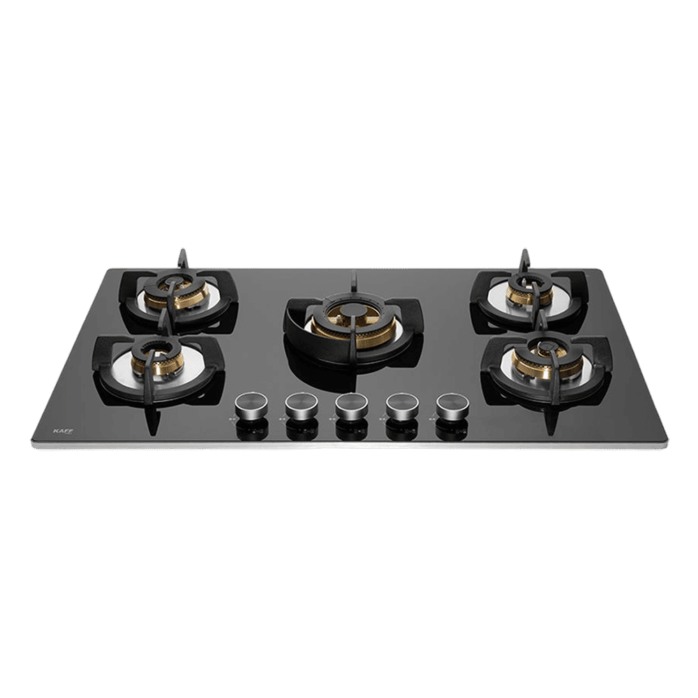 KAFF Bellini-F Tempered Glass Top 5 Burner Automatic Electric Hob (Flame Failure Device, Black)