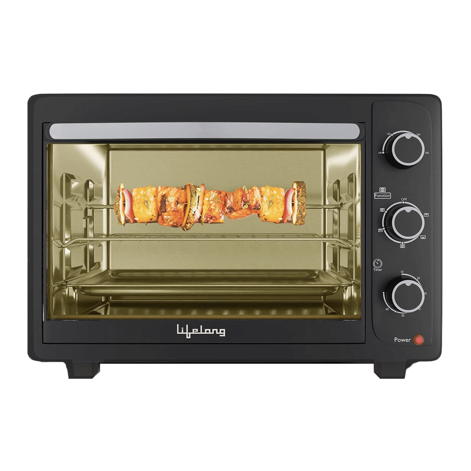 Lifelong LLOT27 27L Oven Toaster Grill with Motorized Rotisserie (Red)