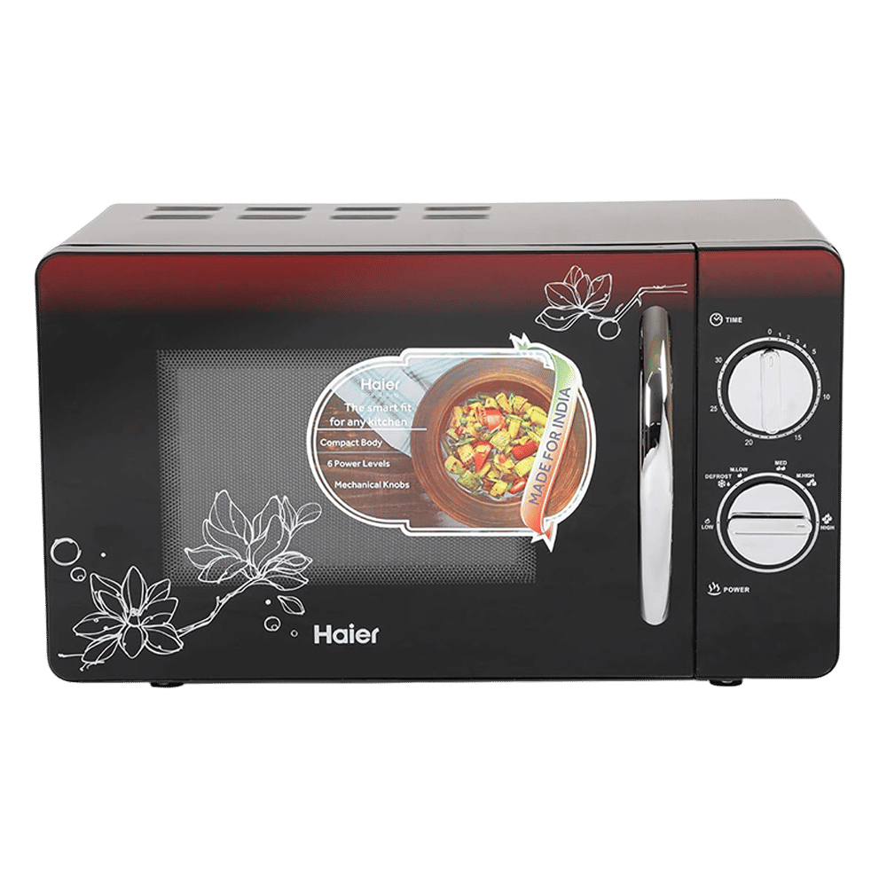 Haier 20L Solo Microwave Oven with Painted Cold Roll Steel Cavity (HIL2001MFPH, Black)