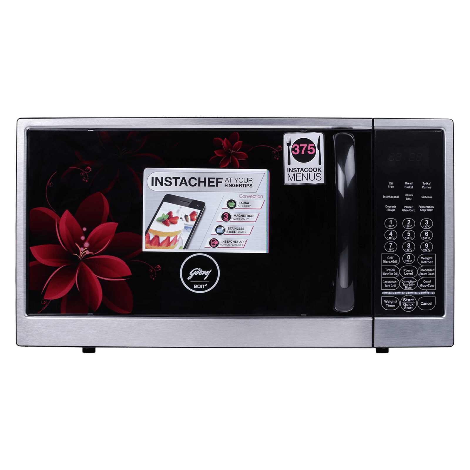 Godrej 30L Convection & Grill Microwave Oven with 375 Auto Cook Menu (GME 730 CR1 PZ, Wine Lily)