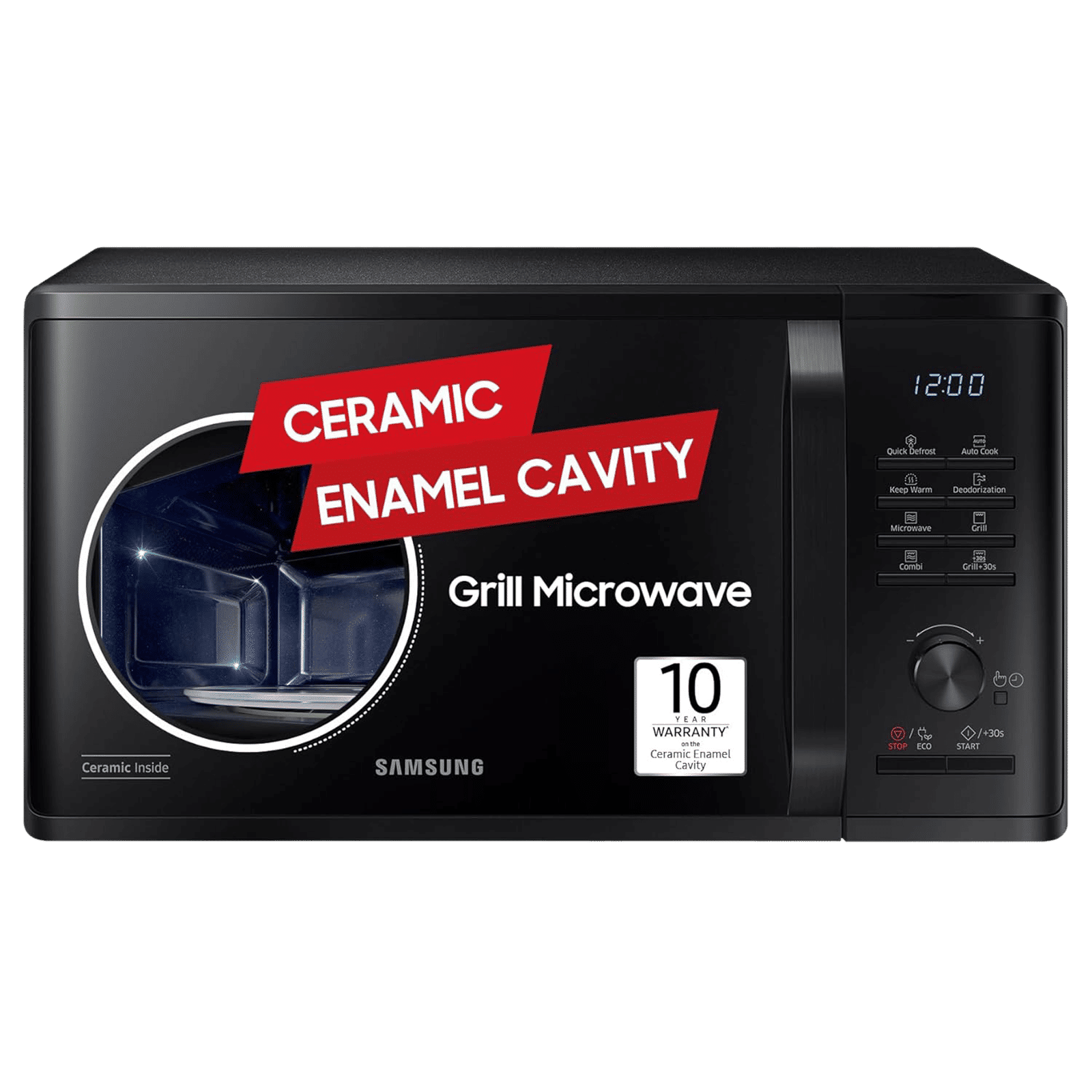 SAMSUNG 23L Grill Microwave with Browning Plus Function (MG23A3515AK/TL, Black)