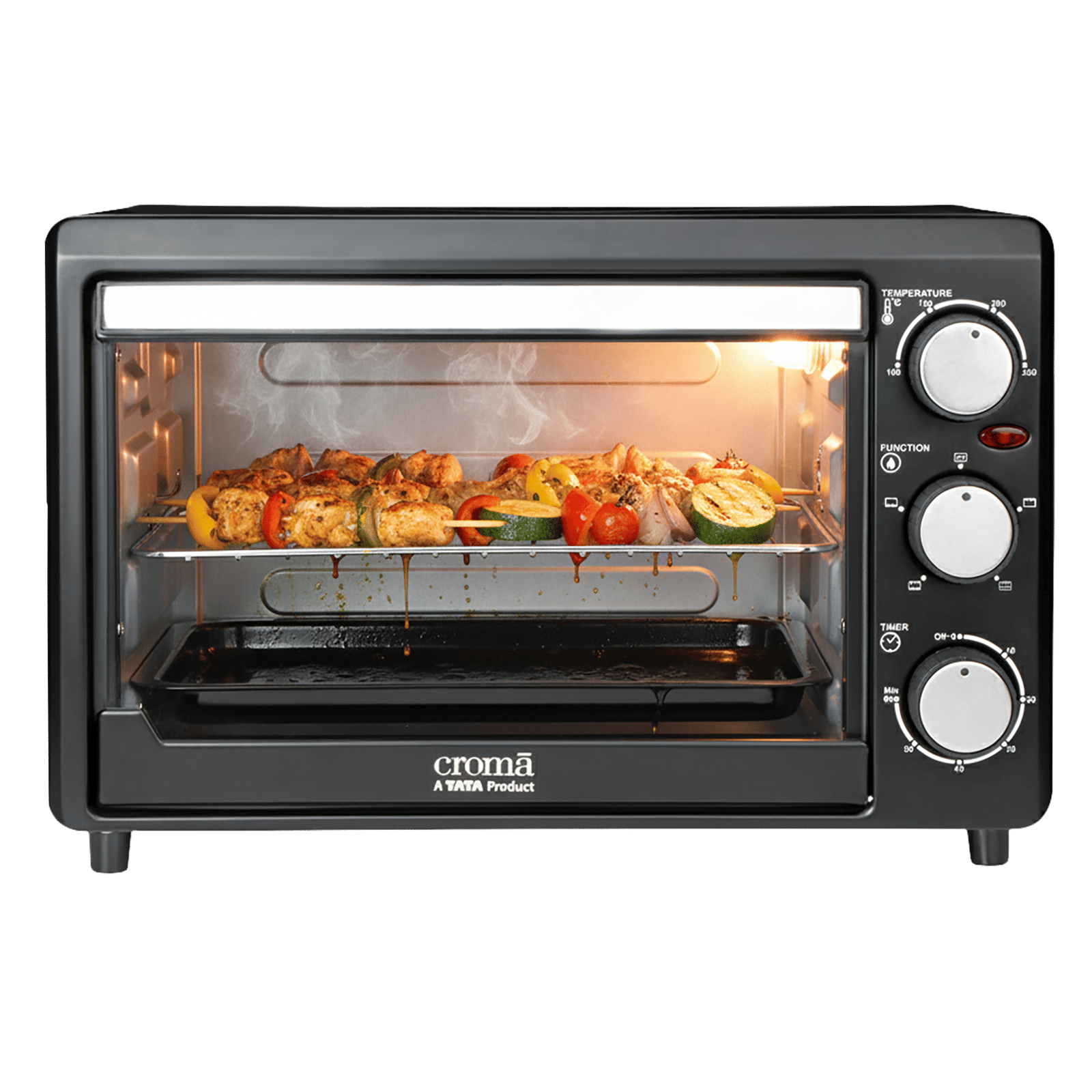 Croma 19L Oven Toaster Grill with Rotisserie (Black)
