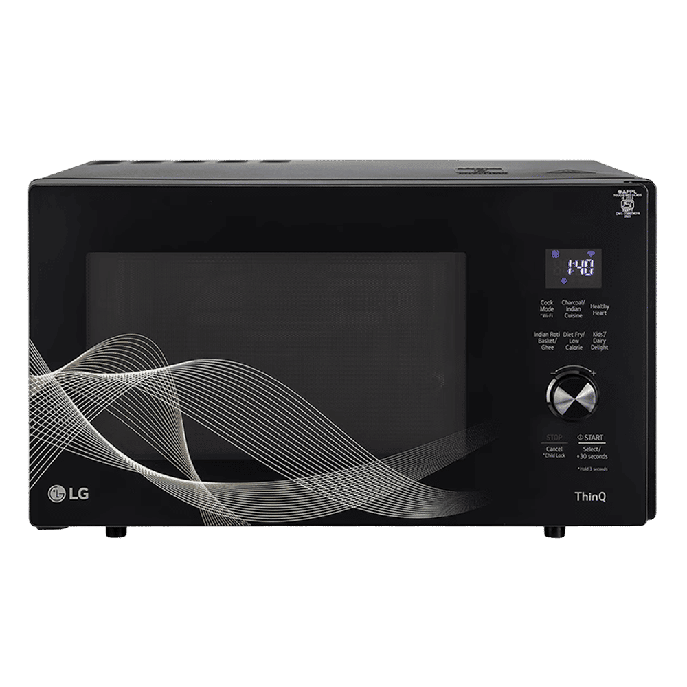 LG 28L Charcoal Convection Microwave Oven with Air Fry Technology (Black)