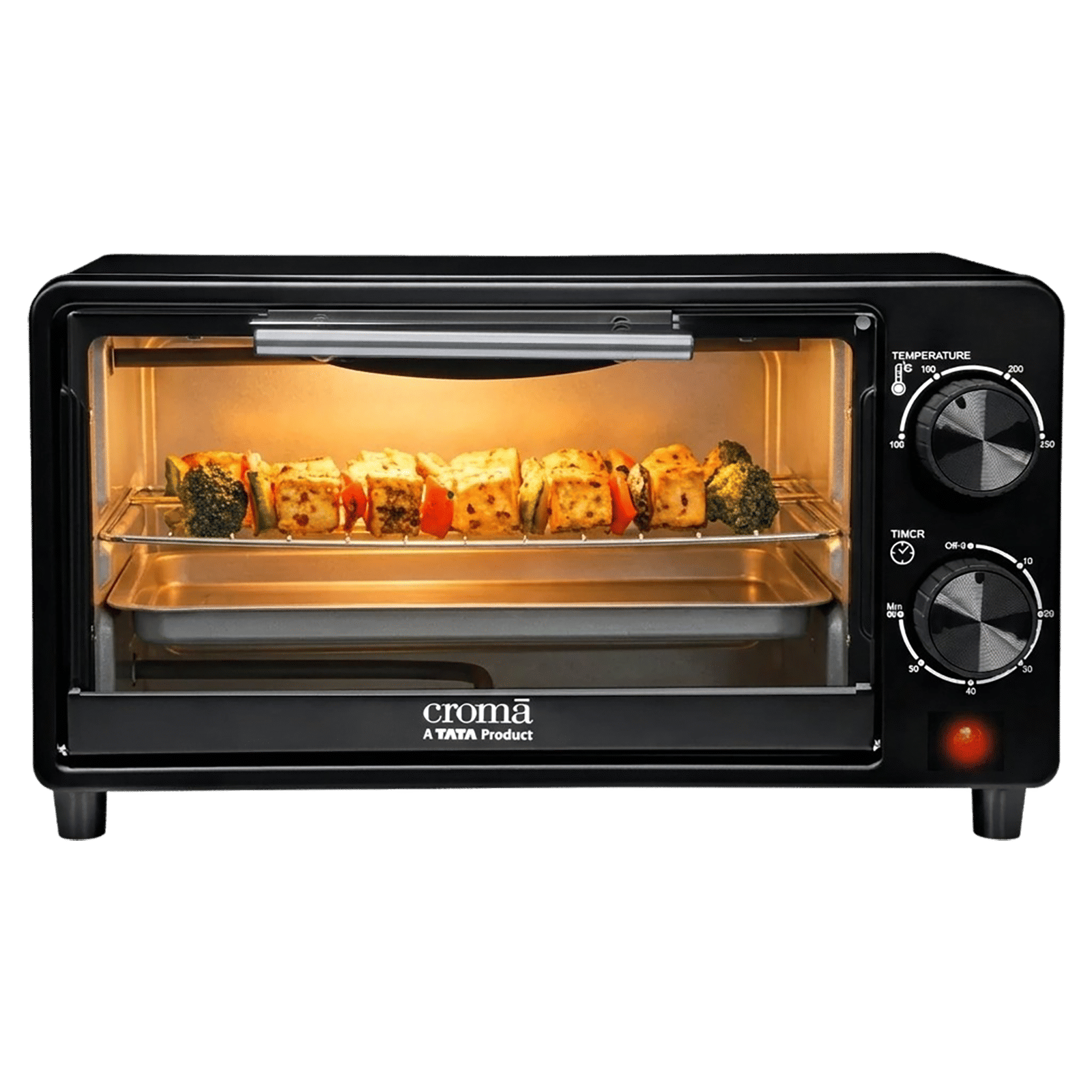 Croma AO6775 10L Oven Toaster Grill with Adjustable Thermostat (Black)