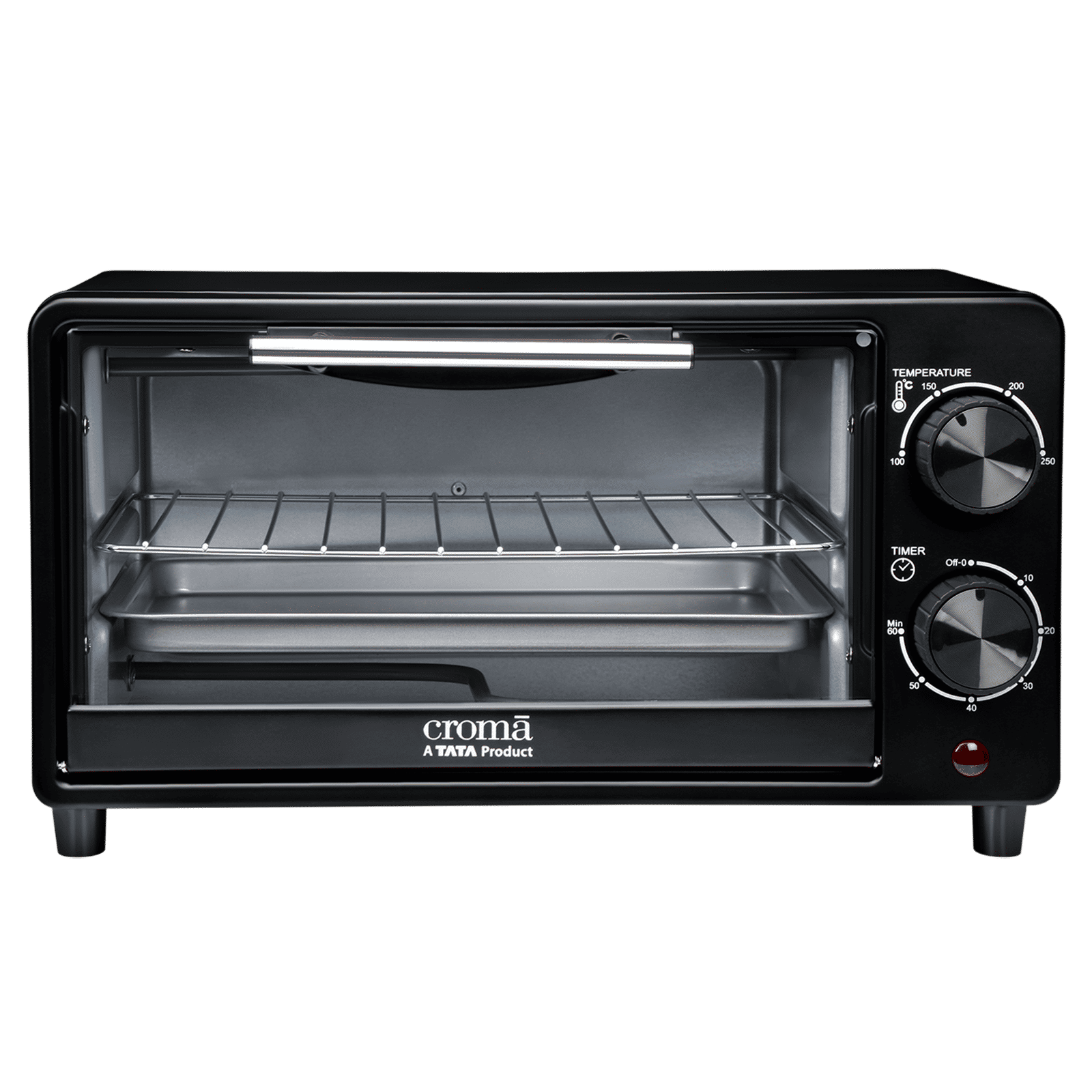 Croma AO6775 10L Oven Toaster Grill with Adjustable Thermostat (Black)