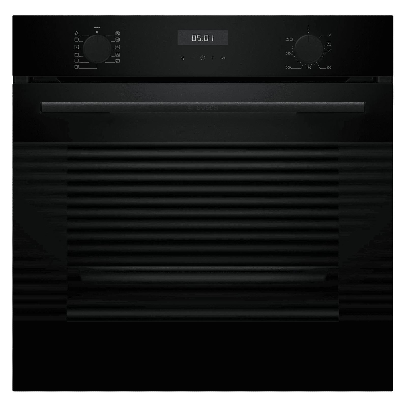 Bosch Series 4 76L 60cm Built-in Oven with Hot Air Safety Fan (HUA717BA0I, Black)