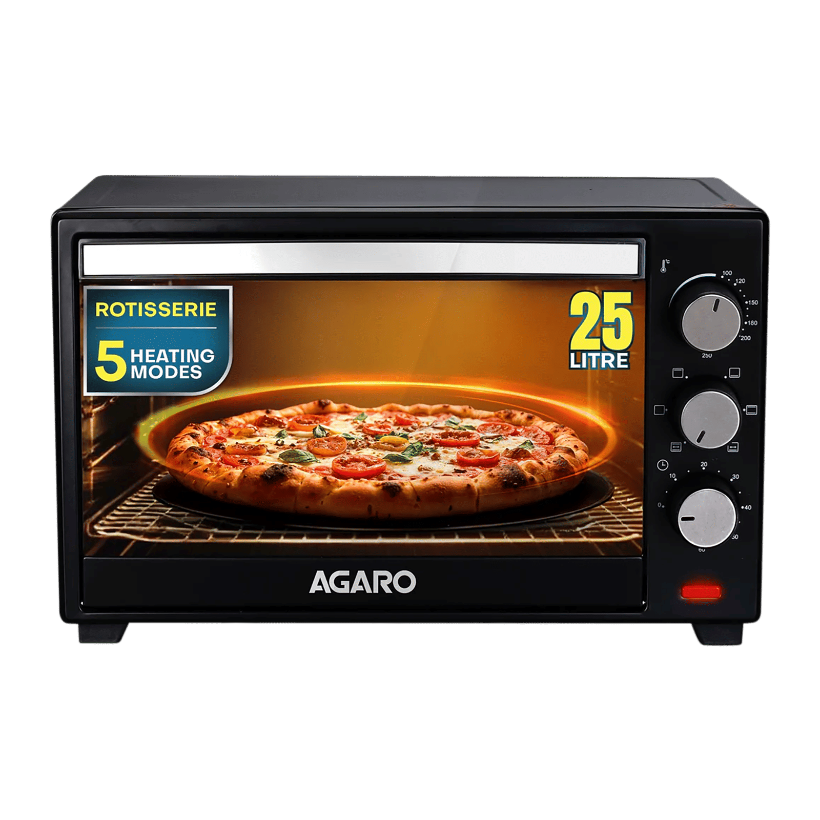 Agaro Marvel 25L Oven Toaster Grill with Motorised Rotisserie (Black)