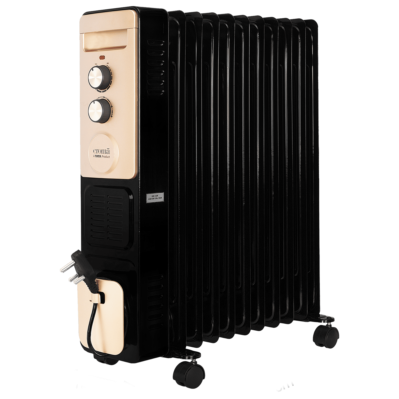 Croma 2900W PTC Fan Oil Filled Radiator Room Heater with 11 Fins (Thermostatic Knob