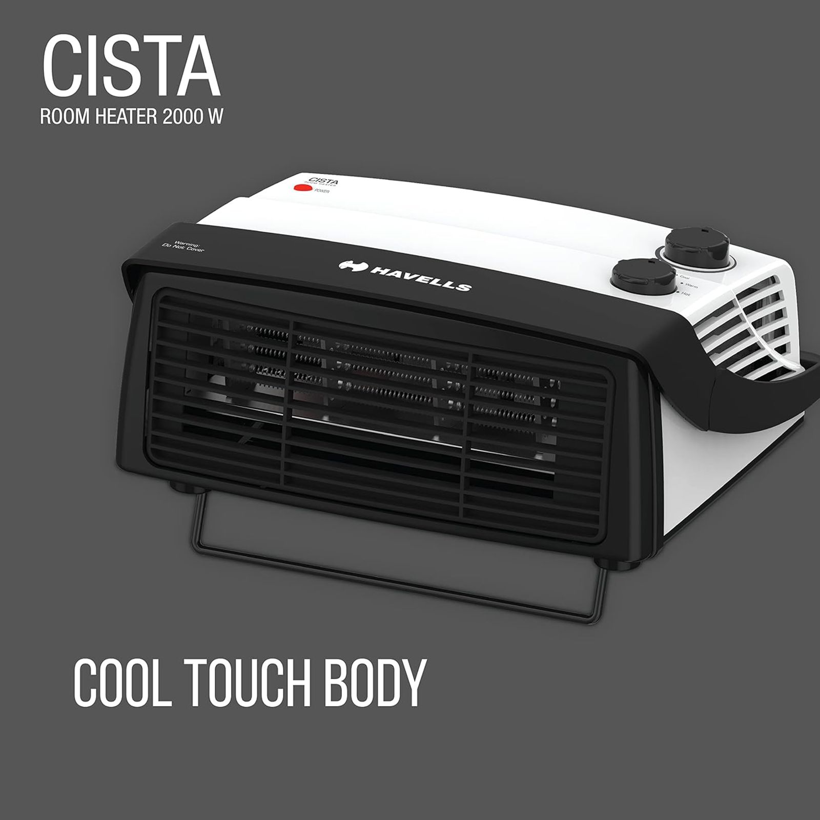 HAVELLS Cista 2000W Fan Room Heater with Faster Heating (Adjustable Height