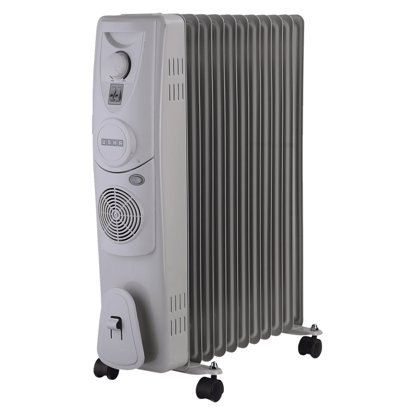 USHA 4211 F 2500W PTC Oil Filled Radiator Room Heater with IP23 Protection (Adjustable Thermostat