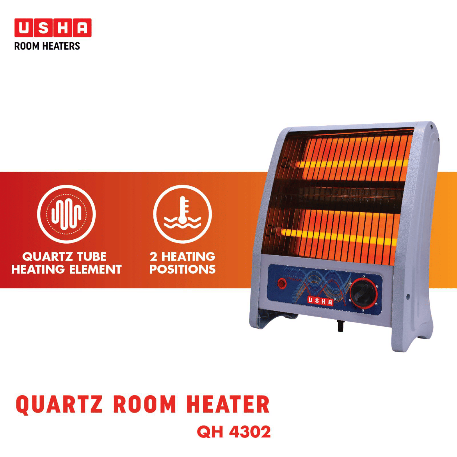 HOT Usha Quartz Room Heater 3002 Usha 3002 Quartz Heater