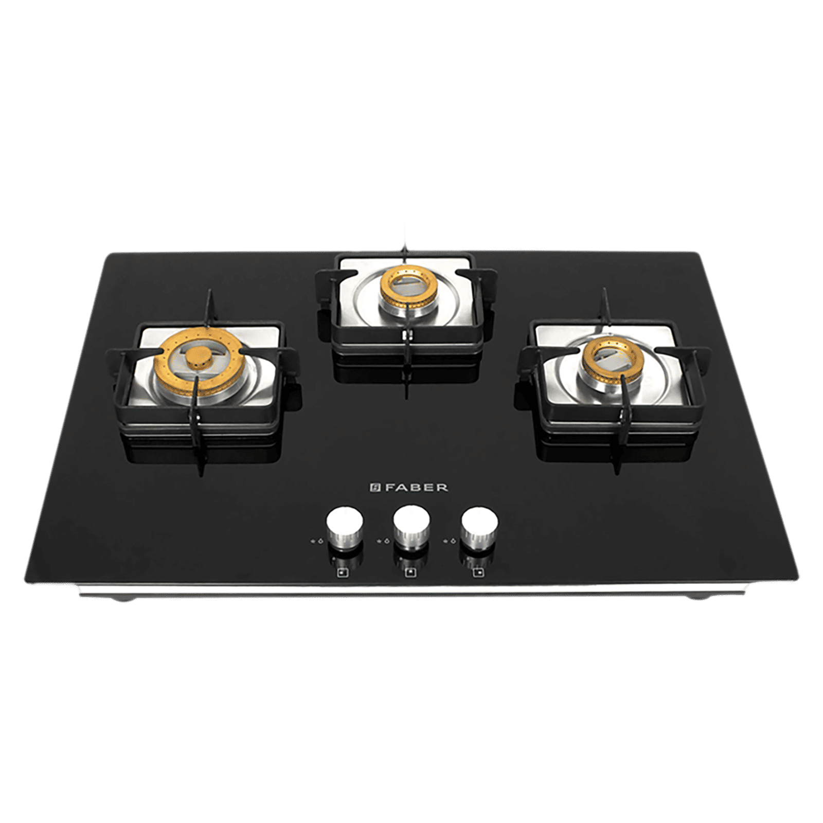 Faber HTG 753 CRS BR CI Tempered Glass Top 3 Burner Automatic Hob (High Quality Knob, Black)