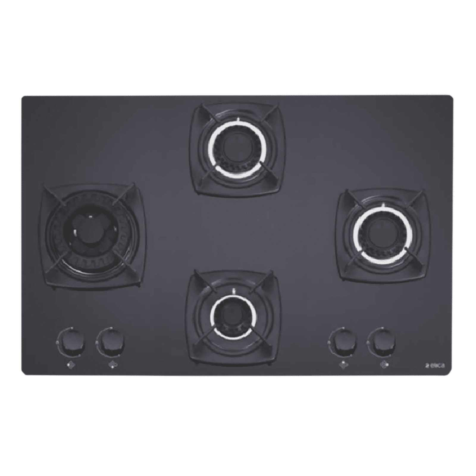 Elica DT FLEXI MFC 4B 70 SWIRL Glass Top 4 Burner Automatic Hob (Rotational On Device Control, Black)