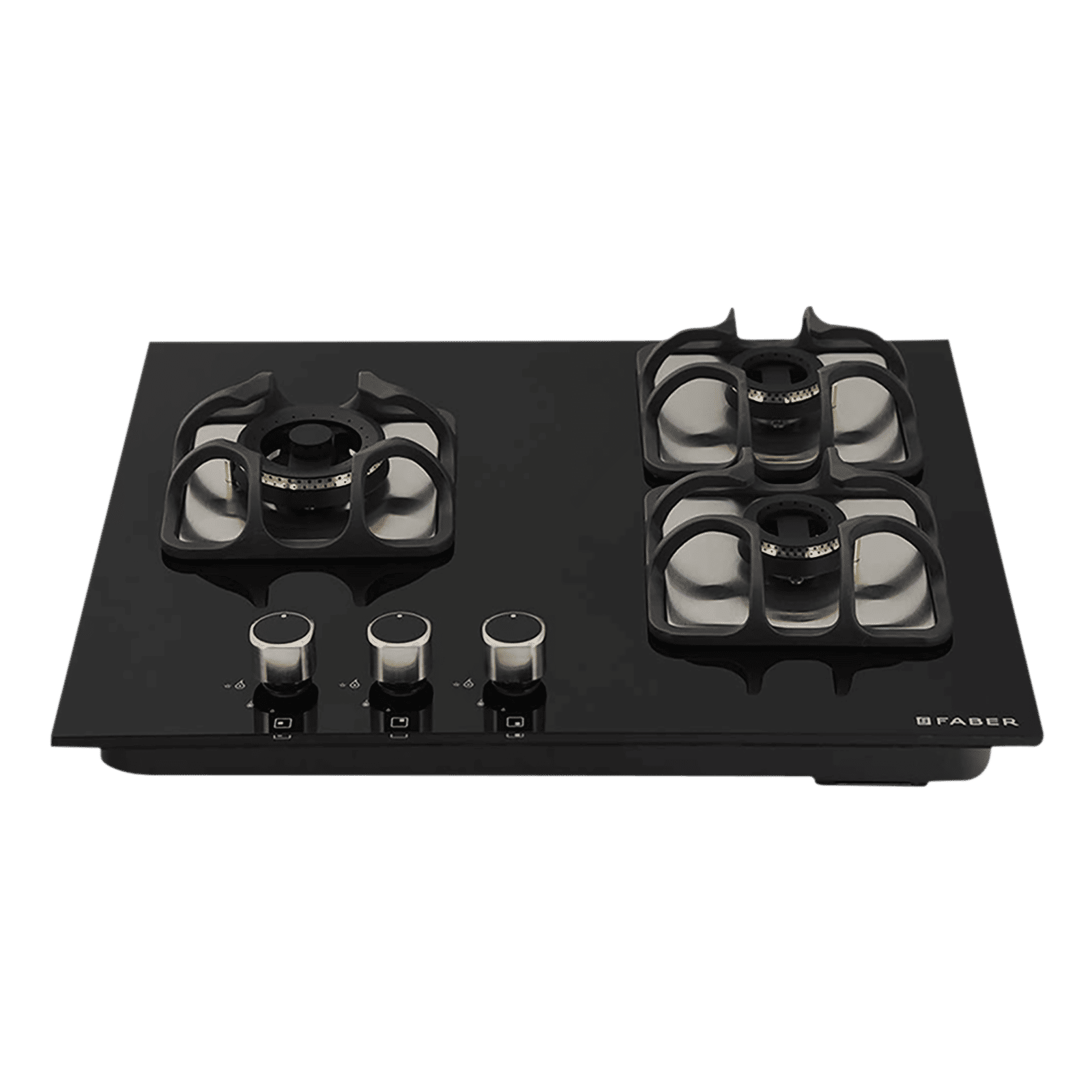 Faber Imperia 603 BRB CI BK Toughened Glass Top 3 Burner Automatic Hob (High Quality Knob, Black)