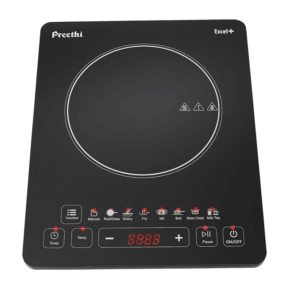 Preethi Excel Plus 117 1600W Induction Cooktop with 7 Preset Menus
