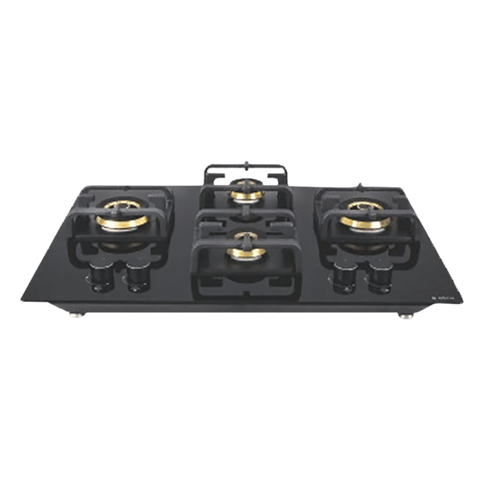 Elica Flexi Pro FB 4B 70 MT DX Glass Top 4 Burner Automatic Hob (Round Metallic Knob, Black)