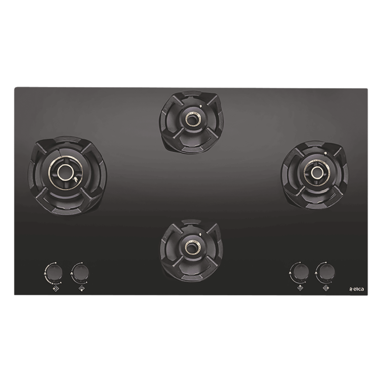 Elica CLASSIC AB MFC 4B 91 MT Glass Top 4 Burner Automatic Electric Hob (Round Metallic Knob, Black)