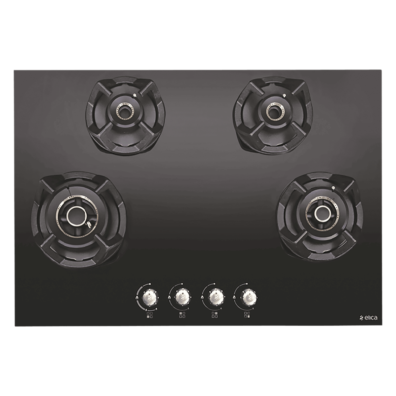 Elica CLASSIC AB MFC 4B 90 R MT Glass Top 4 Burner Automatic Electric Hob (Round Metallic Knob, Black)