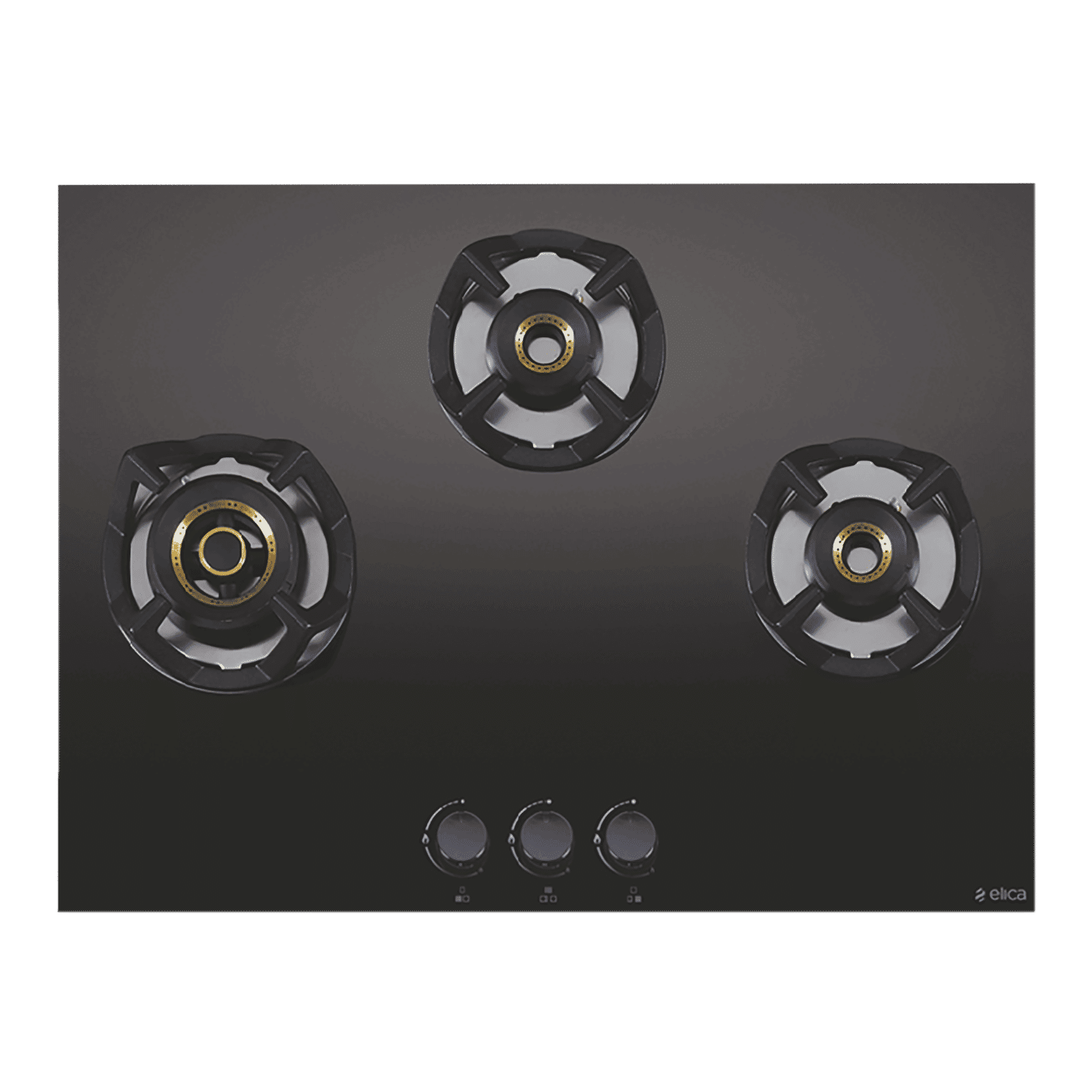 Elica CLASSIC AB 3B 60 Glass Top 3 Burner Automatic Electric Hob (Round Metallic Knob, Black)