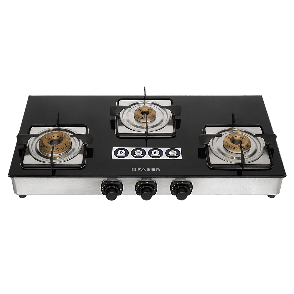 FABER Supreme Plus C 3 Burner Manual Hob (Black)