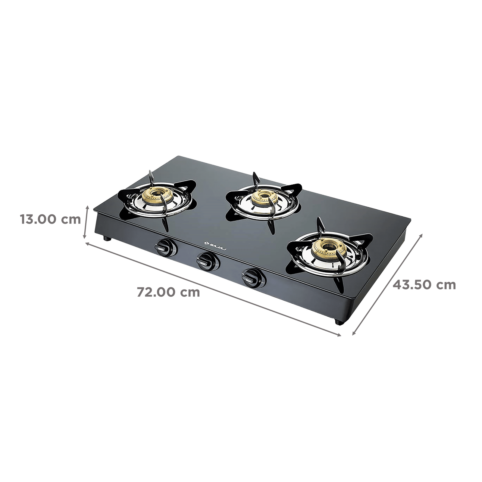 Buy BAJAJ 3BR GP6 Toughened Glass Top Burner Manual Gas