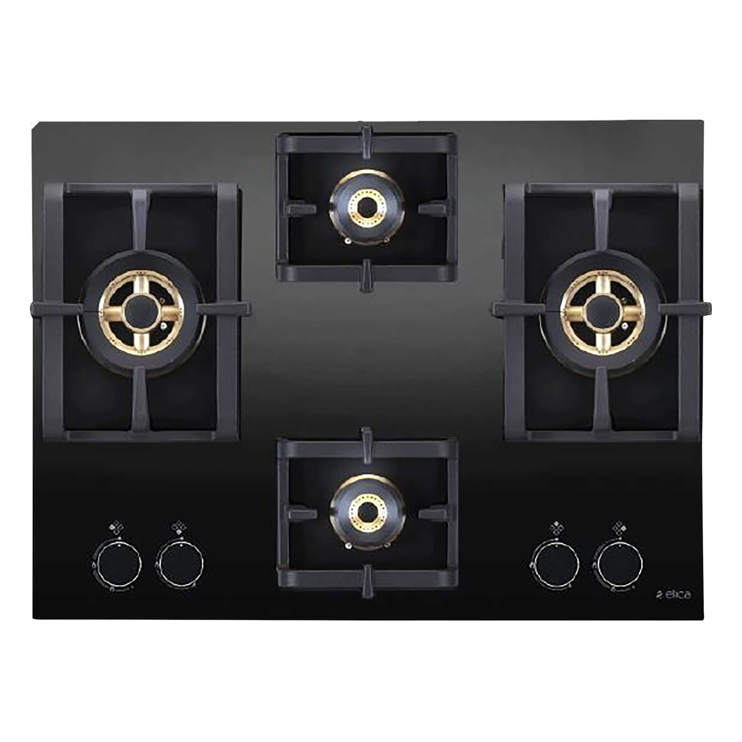 Elica PRO FB MFC 4B 70 DX Glass Top 4 Burner Automatic Electric Hob (Cast Iron Grid, Black)