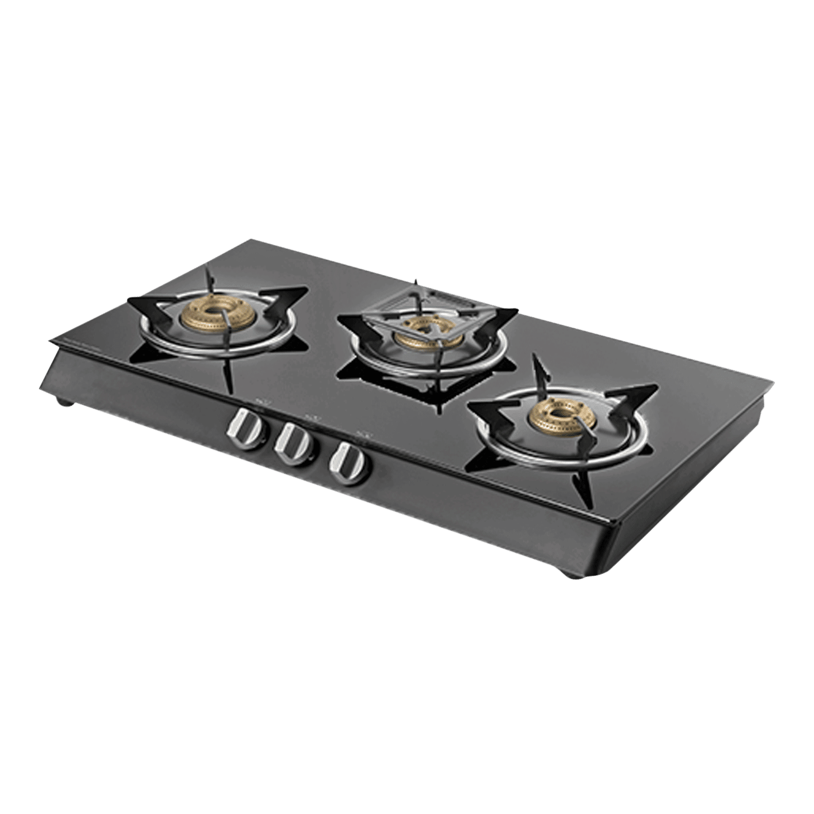 KAFF CTB713BAI Toughened Glass Top 3 Burner Automatic Gas Stove (Heavy Duty Pan Support, Black)