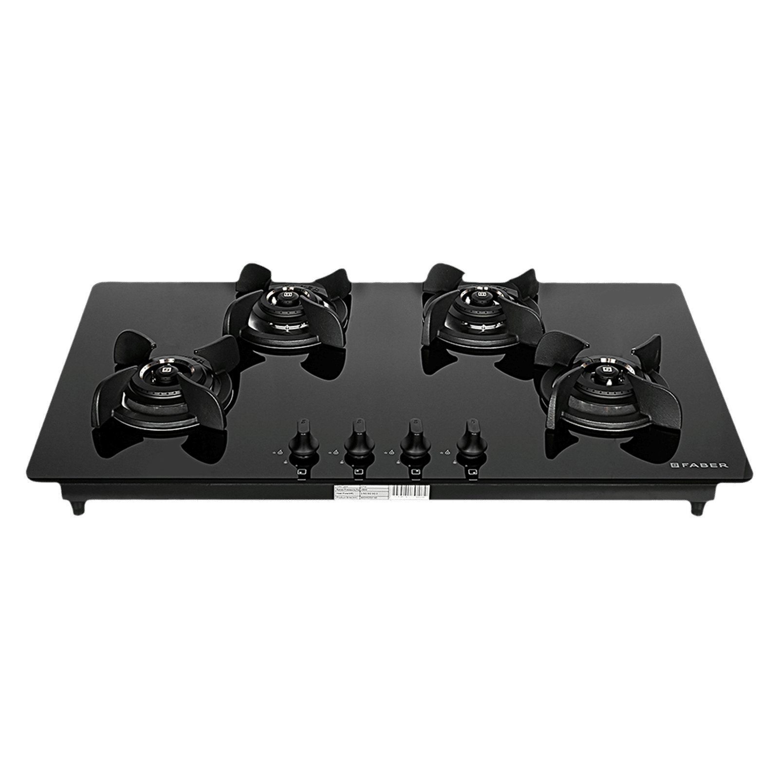 Faber Ultima HT904 CRS BR CI AI Toughened Glass Top 4 Burner Automatic Electric Hob (Premium Quality Knob, Black)