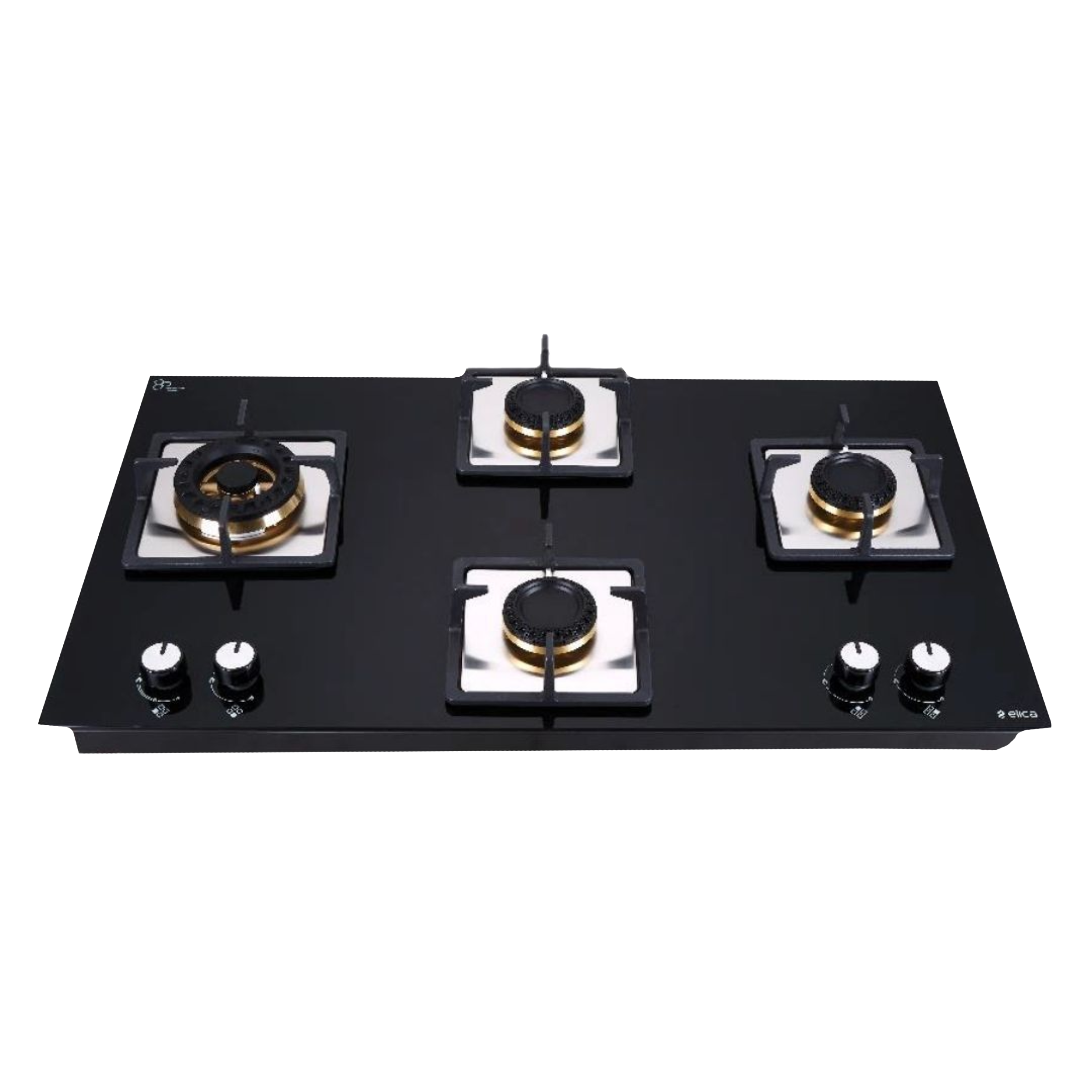 Elica FLEXI MFC FB 491 SWIRL Toughened Glass Top 4 Burner Automatic Electric Hob (Cast Iron Grid, Black)