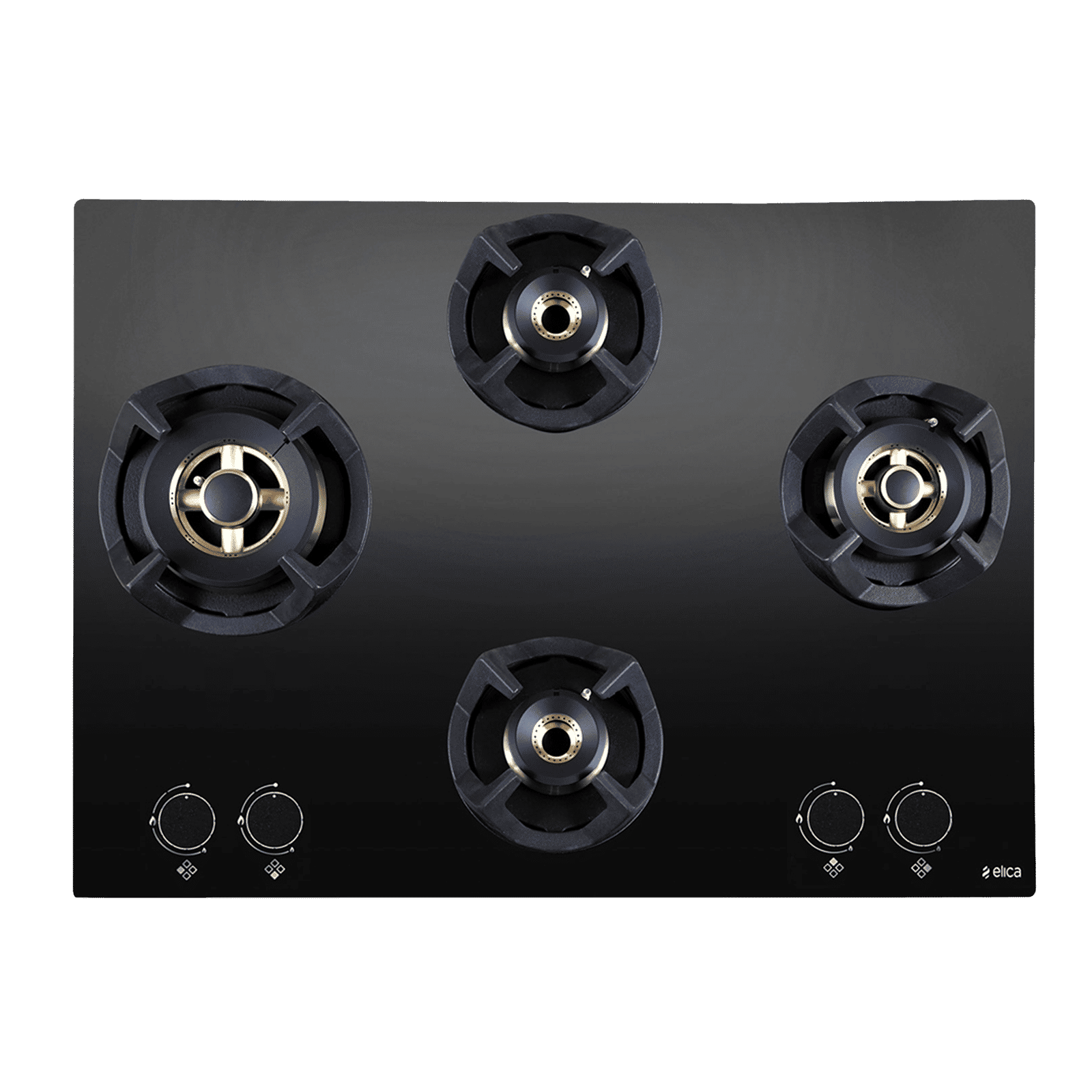 Elica CLASSIC FB MFC 4B 70 MT Glass Top 4 Burner Automatic Electric Hob (Cast Iron Support, Black)