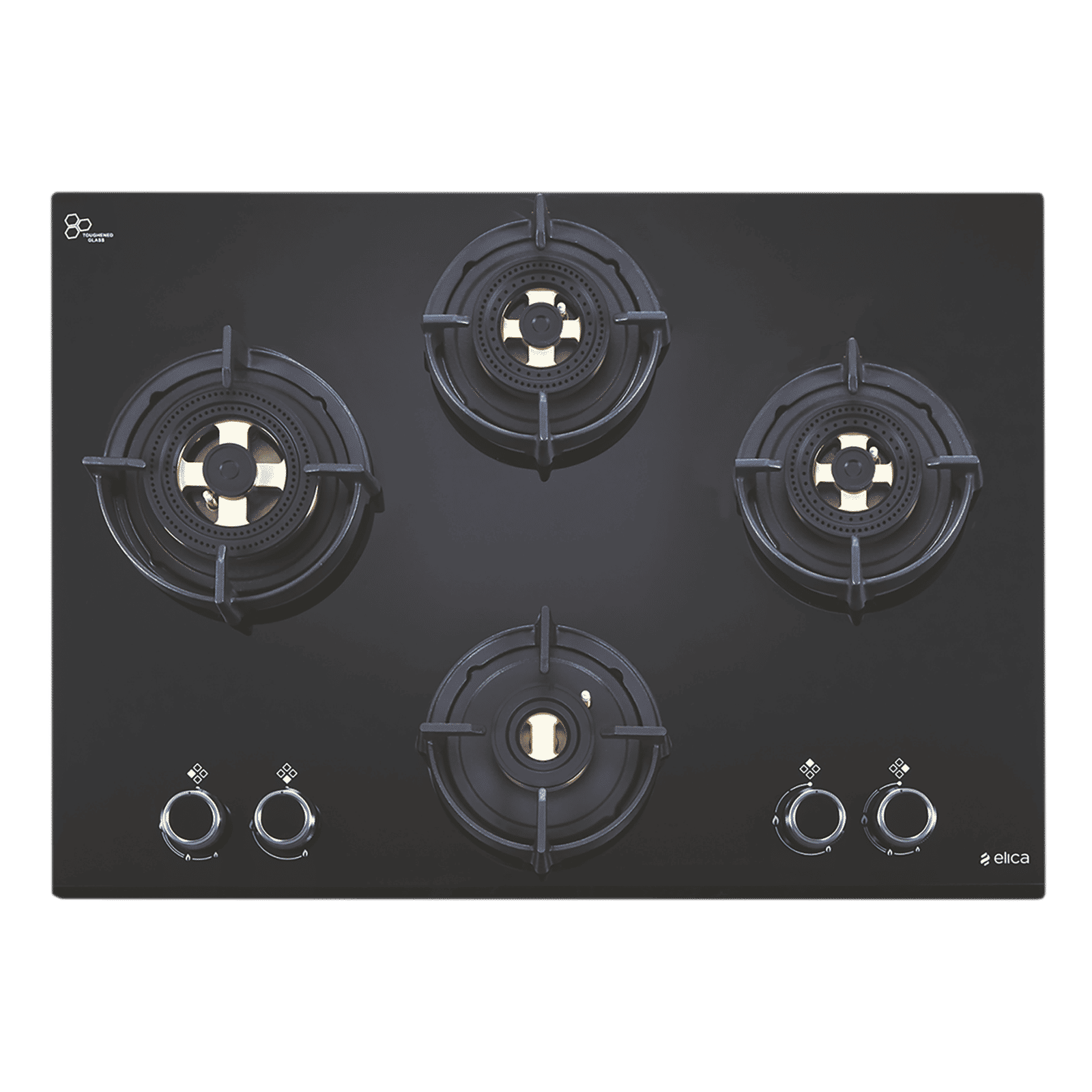 Elica DFS FB MFC 4B 70 FFD 4 Burner Automatic Hob (Multi Flame Control, Black)
