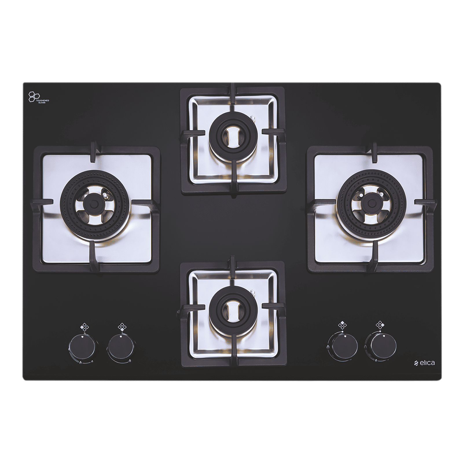 Elica IND FLEXI FB 470 DX DFS Glass Top 4 Burner Automatic Electric Hob (360 Degree Revolving Nozzle, Black)