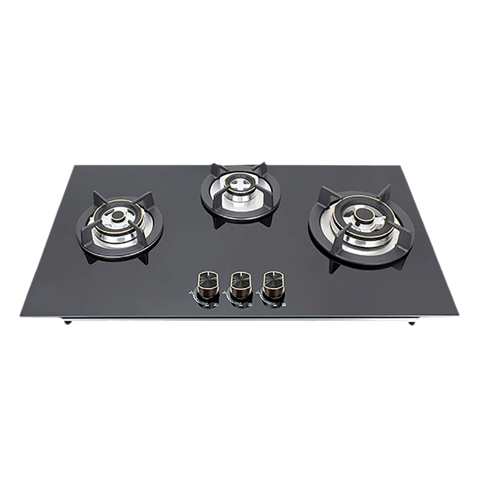 Kutchina Flamma 3B Eco 78 Tempered Glass Top 3 Burner Automatic Hob (Multi Flame Burner, Black)