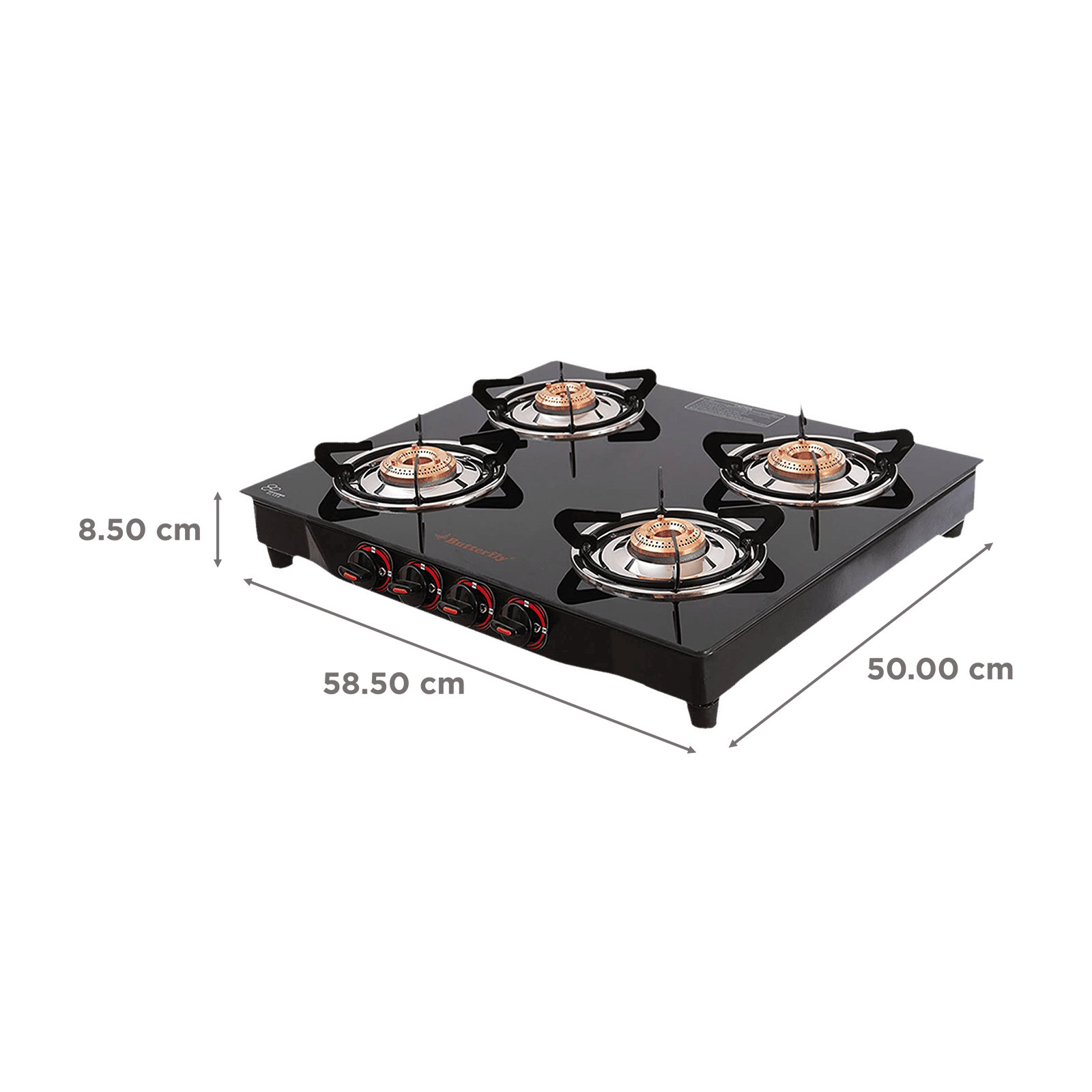 Buy Butterfly Wave Toughened Glass Top Burner Manual Gas Stove